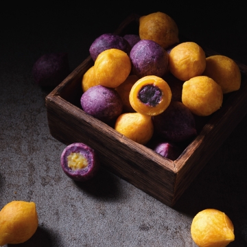 Fried Sweet Potato Balls (Golden & Purple)